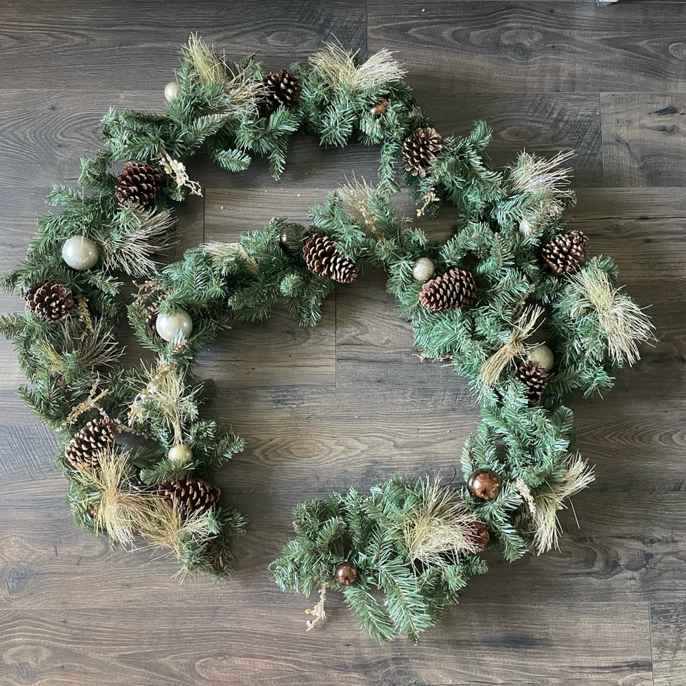 Pier 1 Gold and Brown Ornament Unlit Garlands